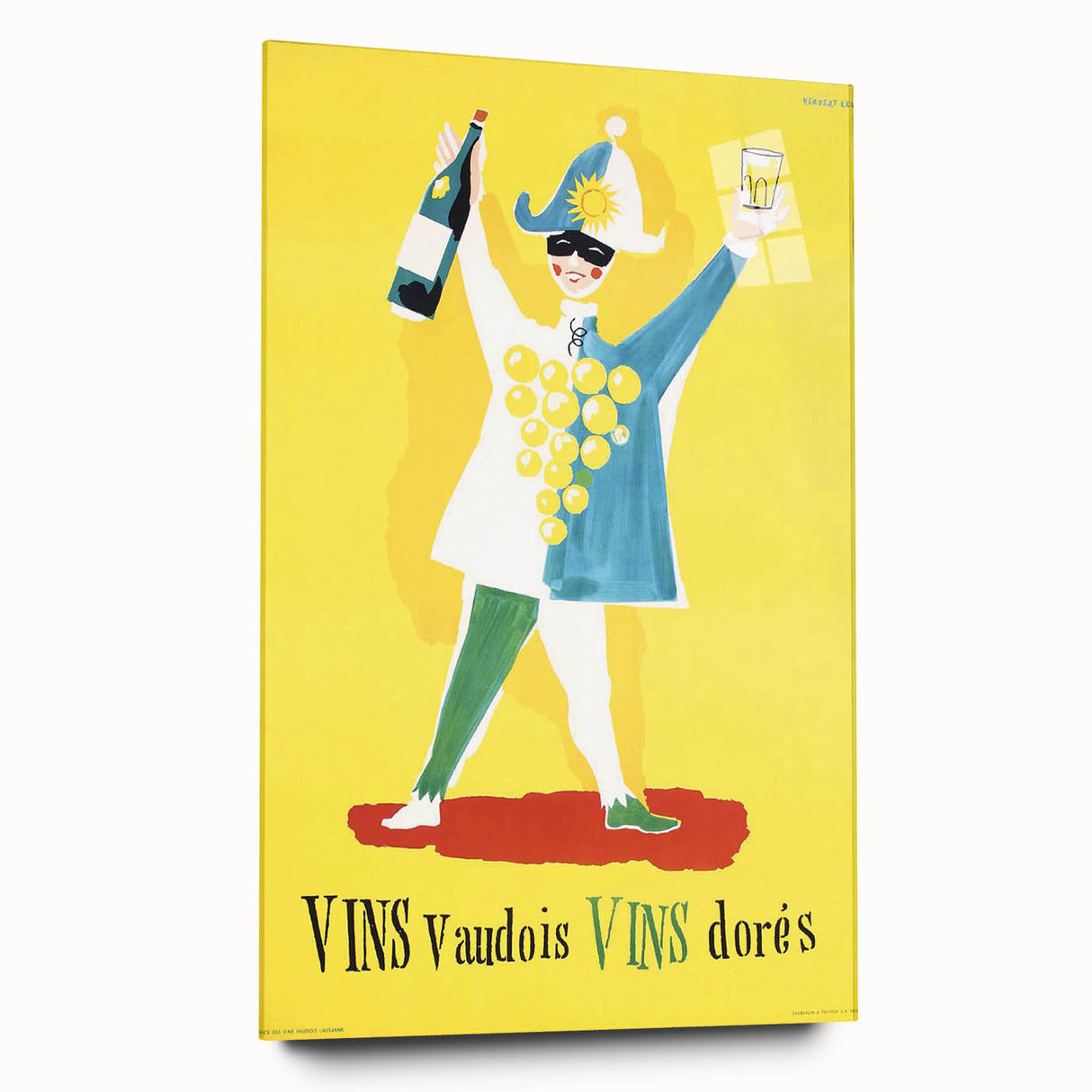 Vintage Advertising Poster - Vins Vaudois Retro Wine Art