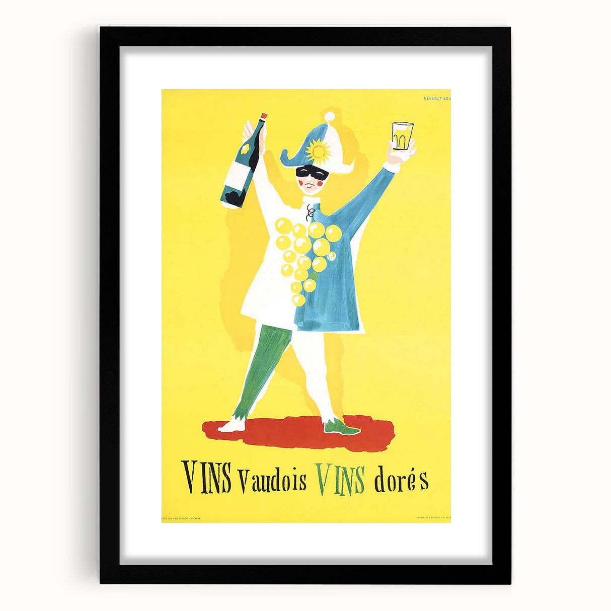 Vintage Advertising Poster - Vins Vaudois Retro Wine Art
