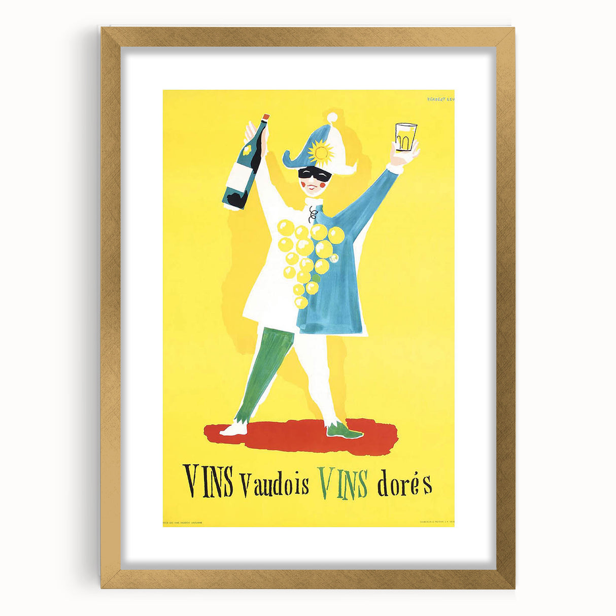Vintage Advertising Poster - Vins Vaudois Retro Wine Art