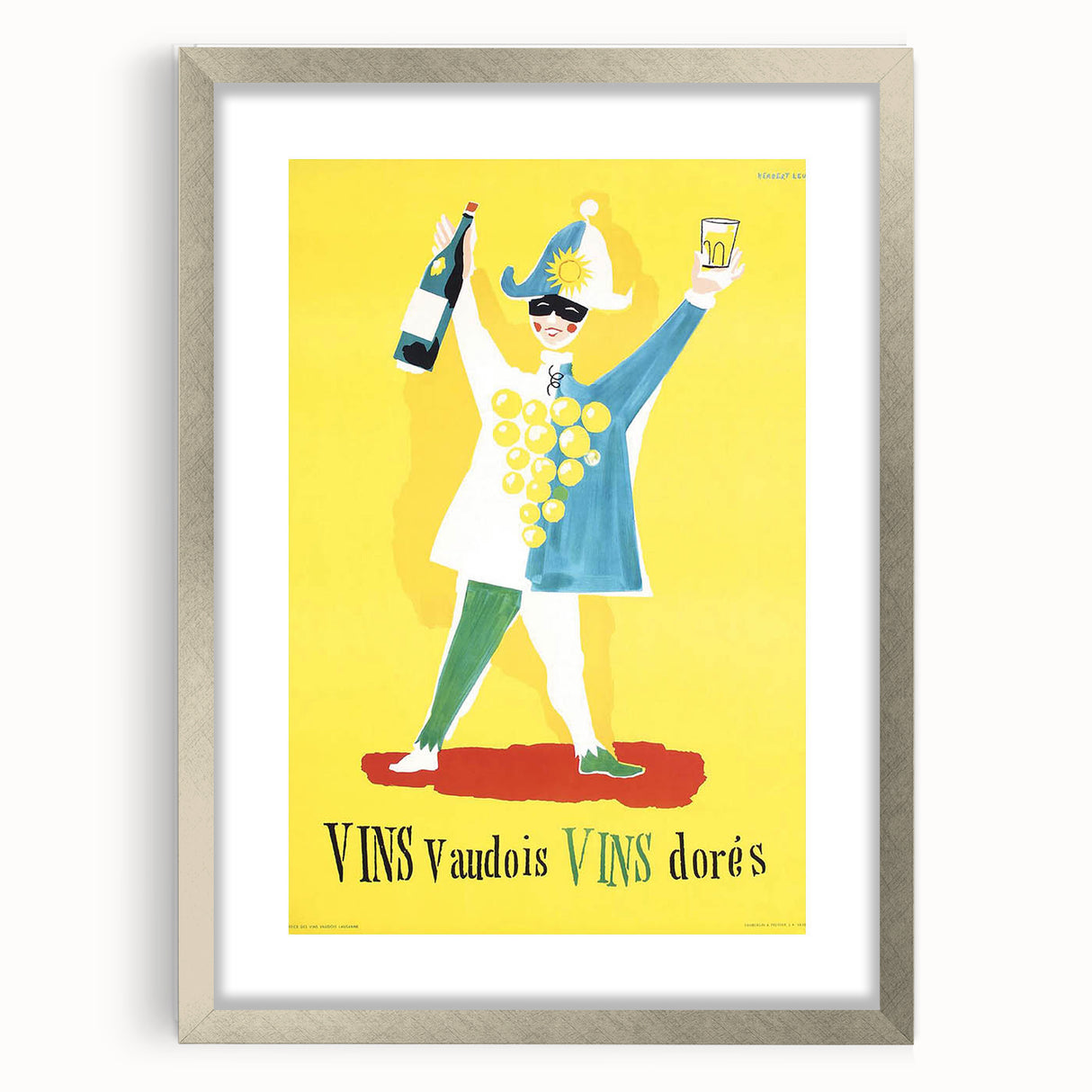 Vintage Advertising Poster - Vins Vaudois Retro Wine Art