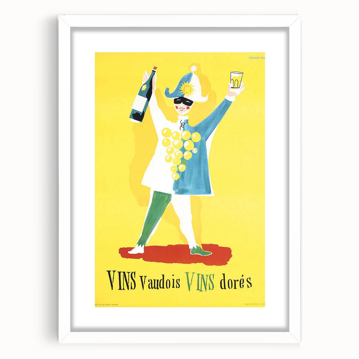 Vintage Advertising Poster - Vins Vaudois Retro Wine Art