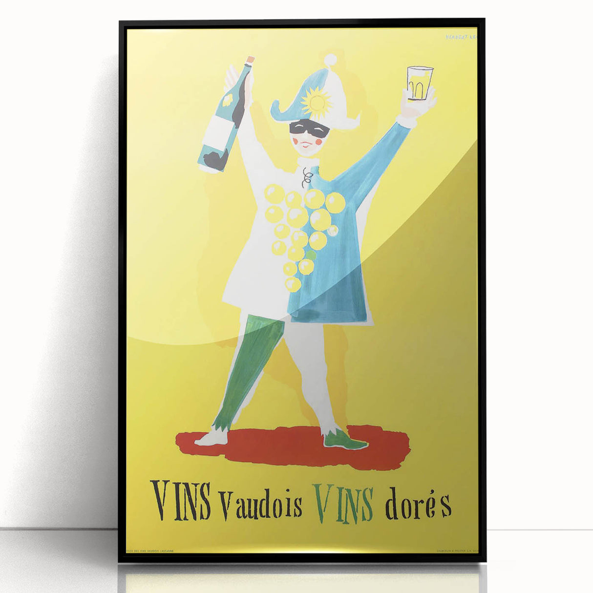 Vintage Advertising Poster - Vins Vaudois Retro Wine Art