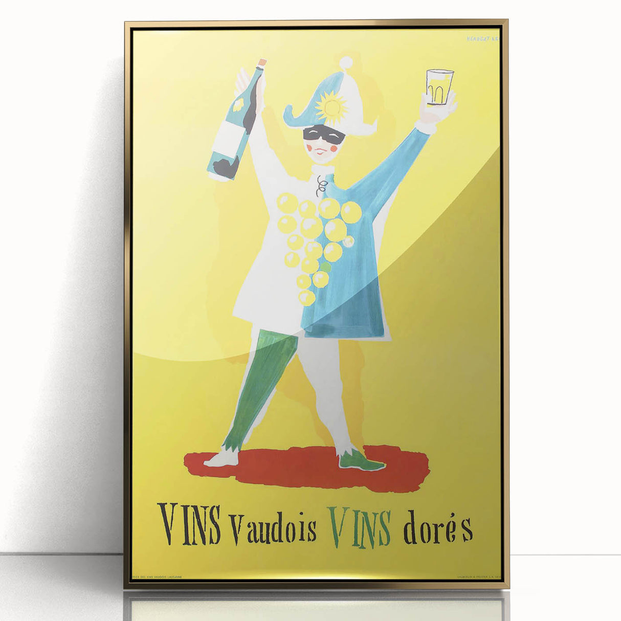 Vintage Advertising Poster - Vins Vaudois Retro Wine Art