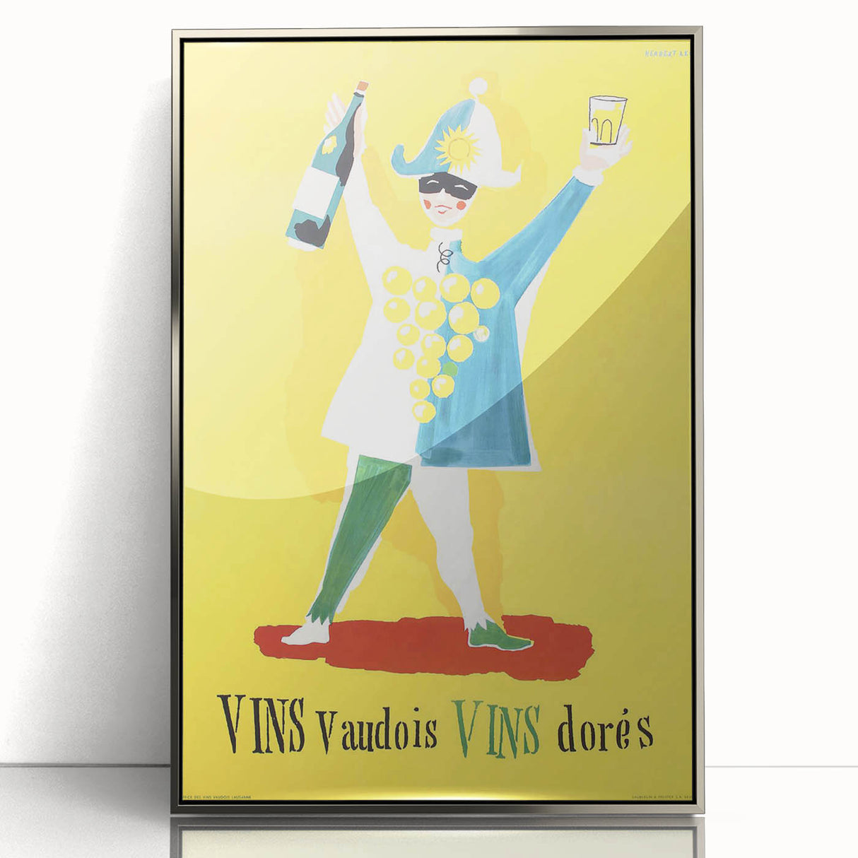 Vintage Advertising Poster - Vins Vaudois Retro Wine Art