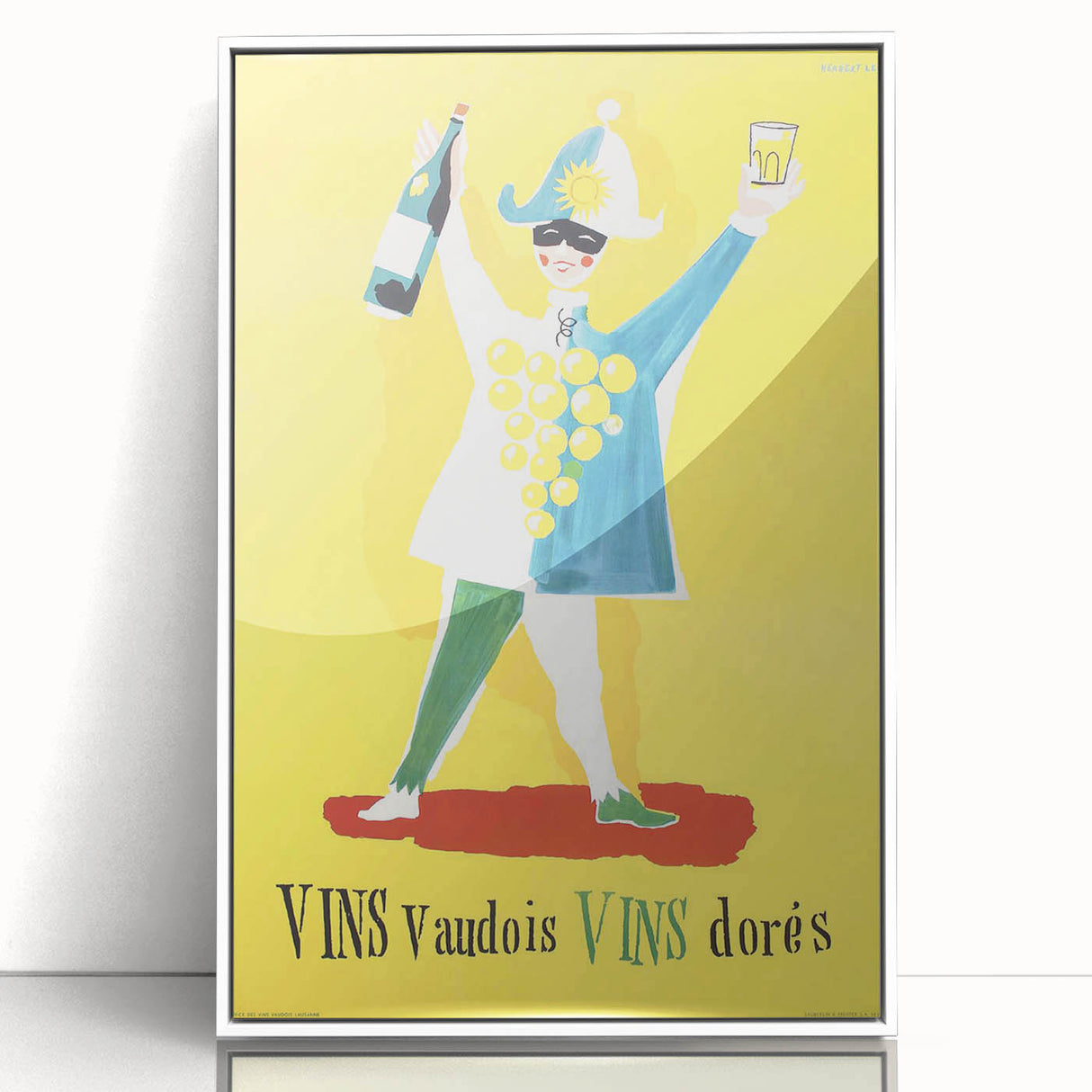 Vintage Advertising Poster - Vins Vaudois Retro Wine Art
