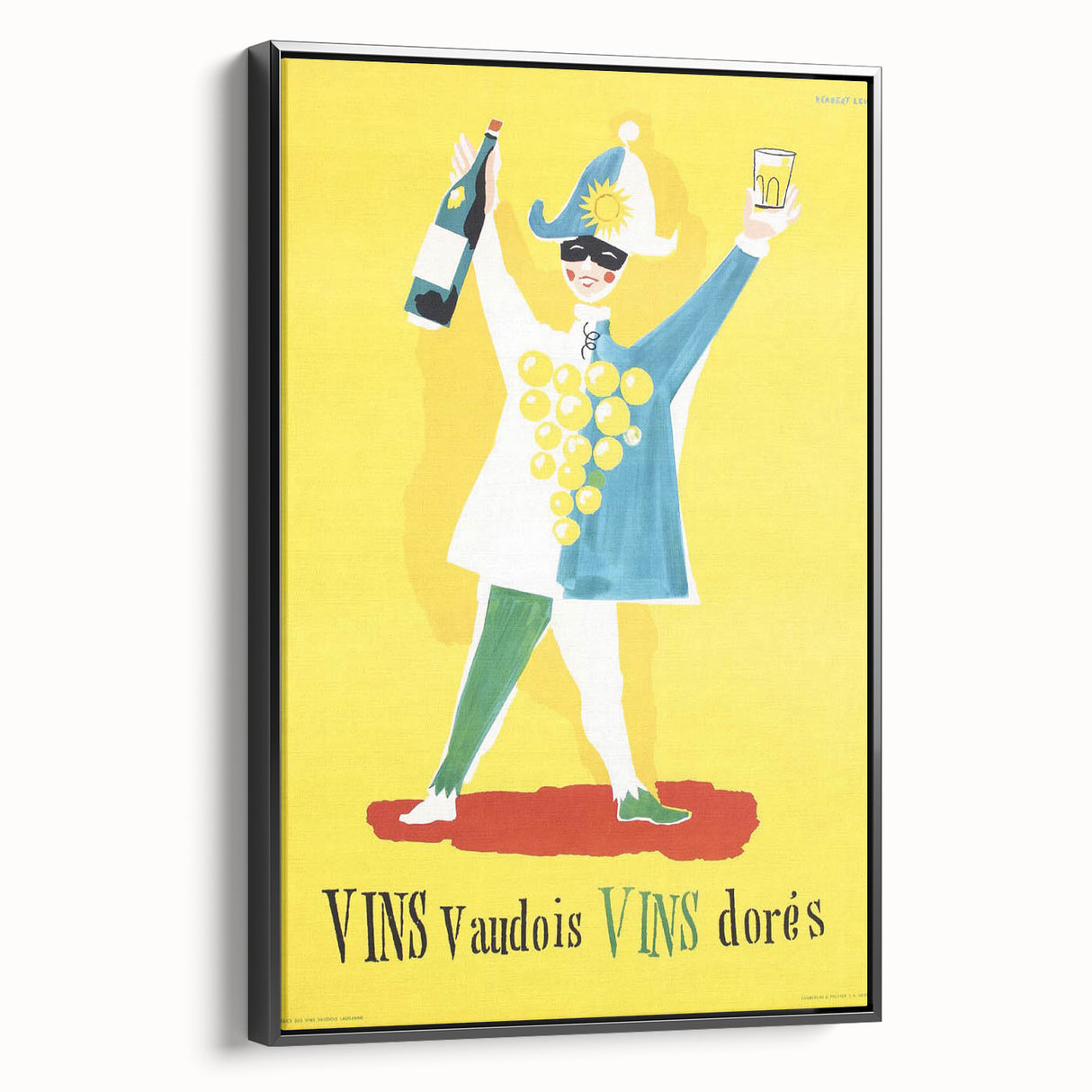 Vintage Advertising Poster - Vins Vaudois Retro Wine Art
