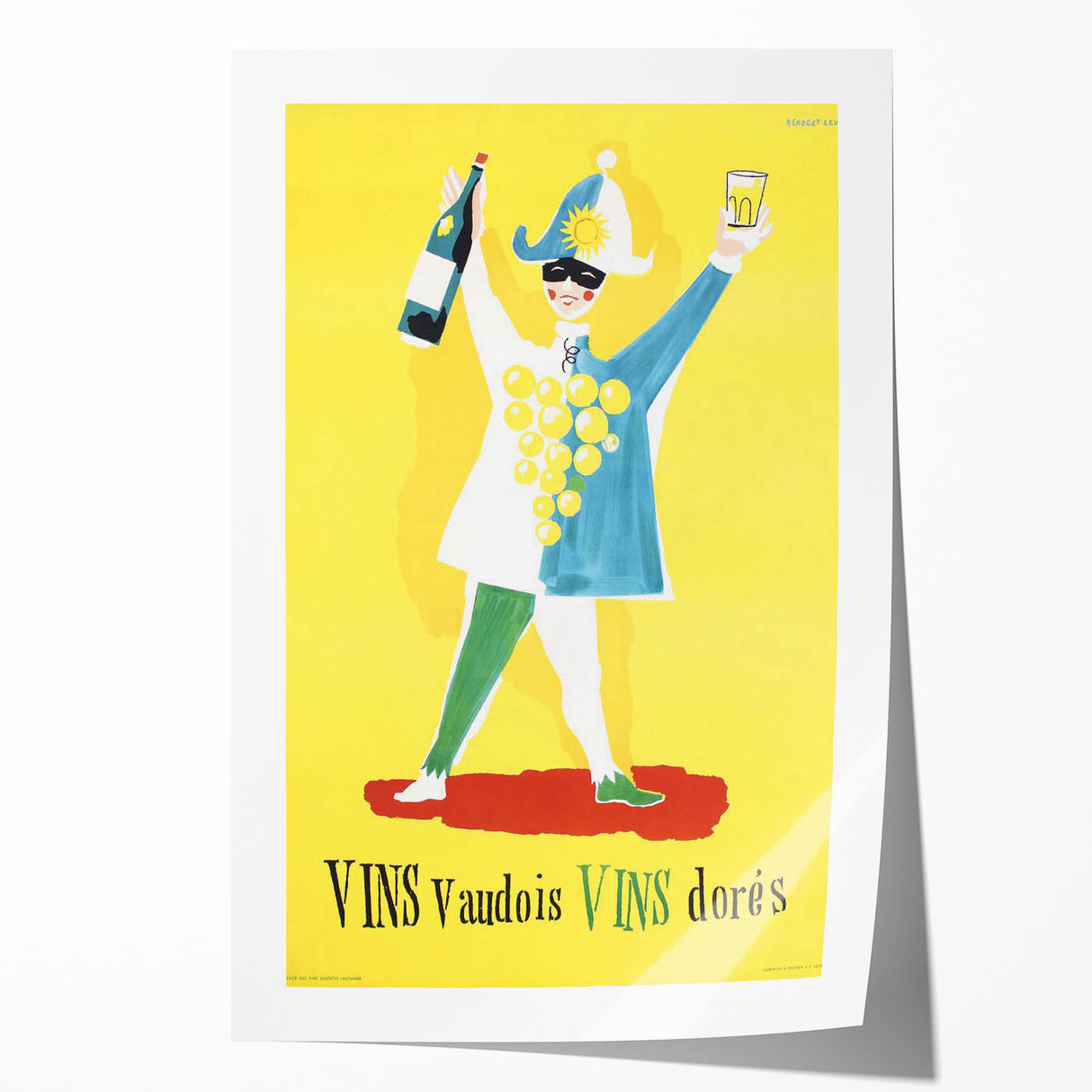Vintage Advertising Poster - Vins Vaudois Retro Wine Art