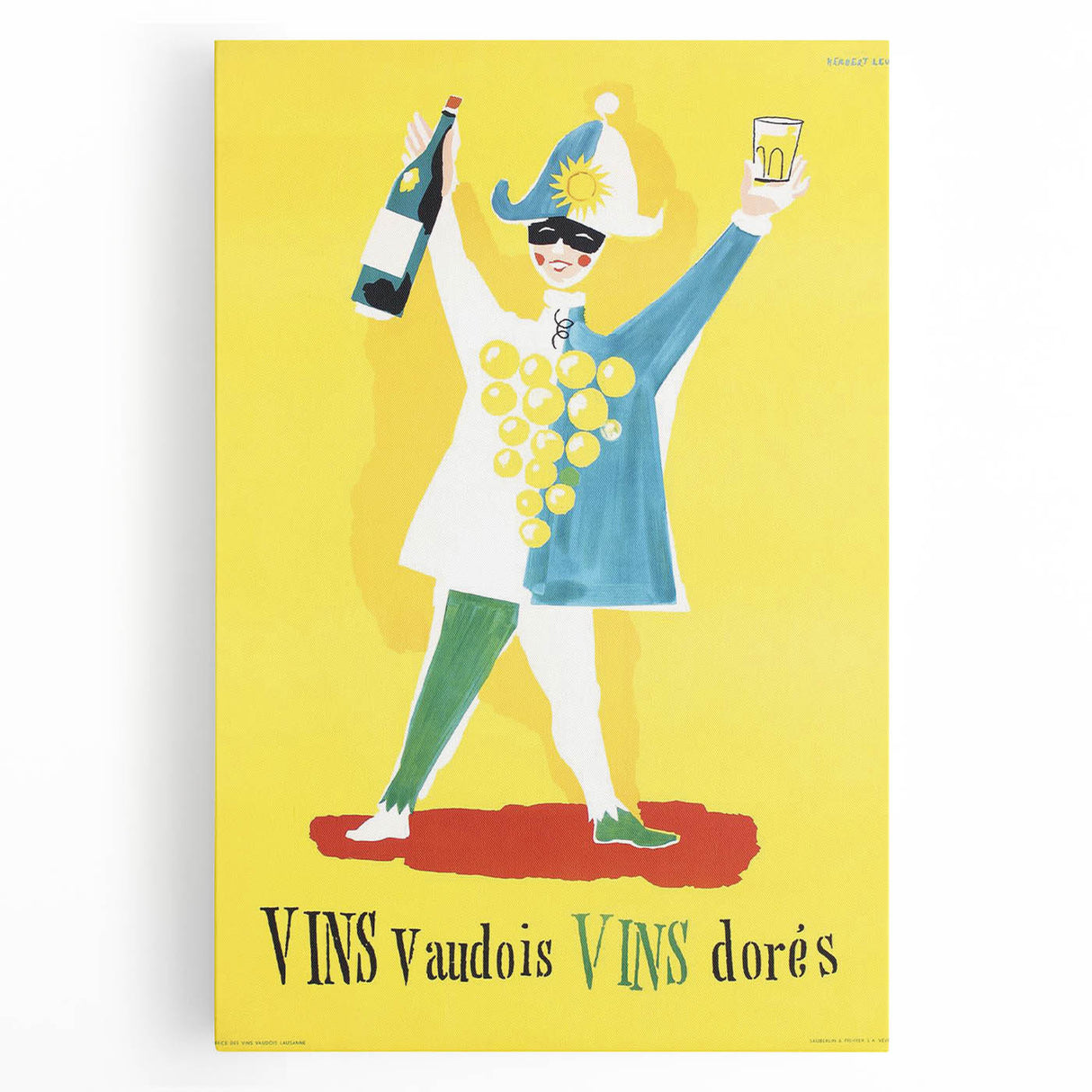 Vintage Advertising Poster - Vins Vaudois Retro Wine Art