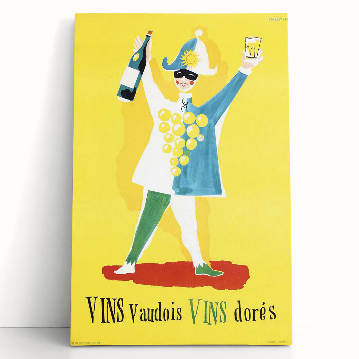Vintage Advertising Poster - Vins Vaudois Retro Wine Art