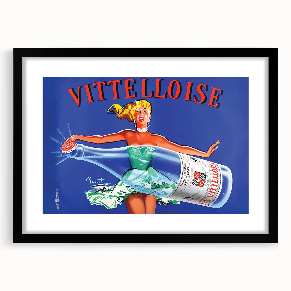 Vintage Advertising Poster - Vittelloise Water Retro Wall Art