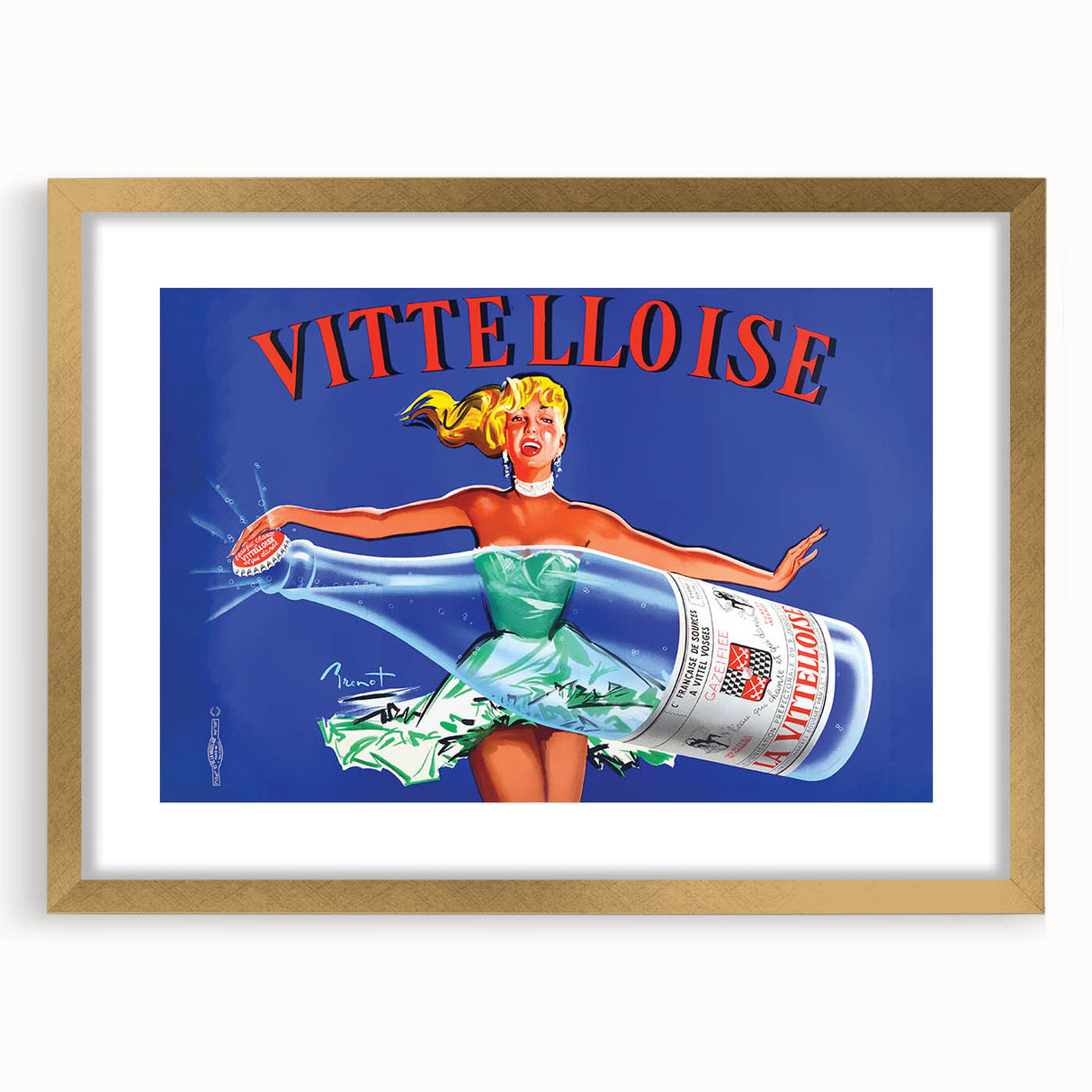 Vintage Advertising Poster - Vittelloise Water Retro Wall Art