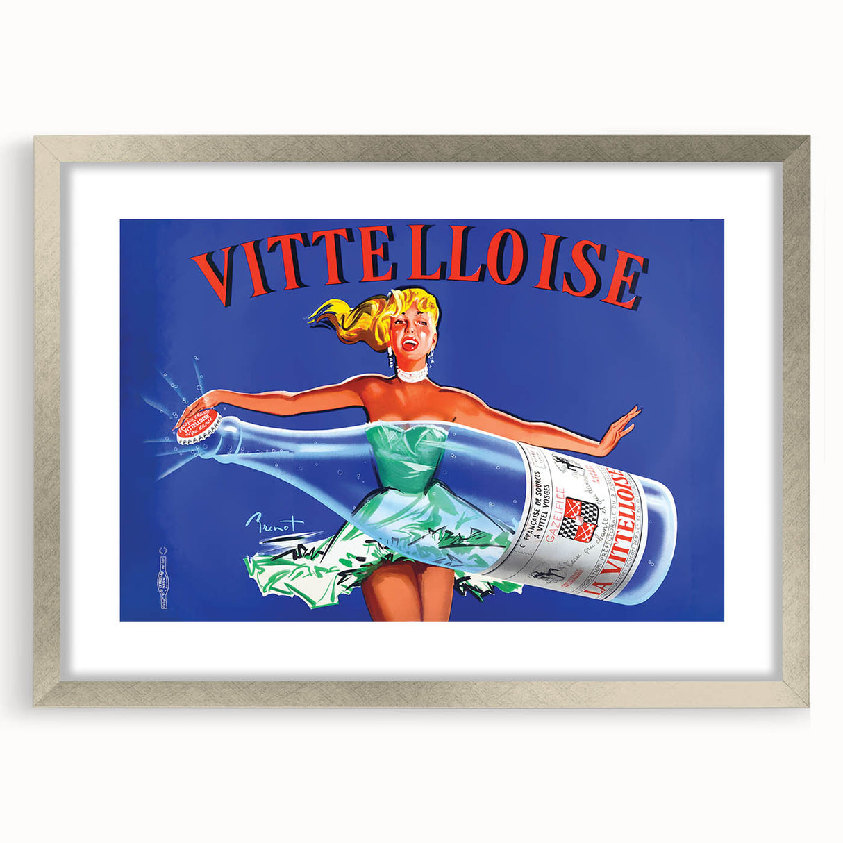 Vintage Advertising Poster - Vittelloise Water Retro Wall Art