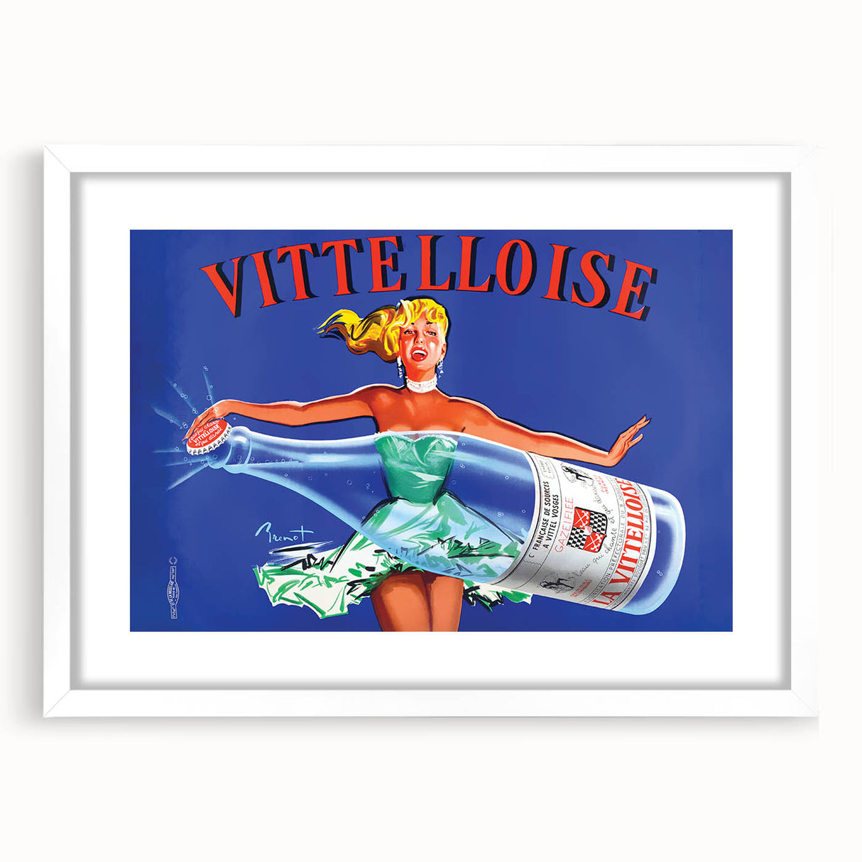 Vintage Advertising Poster - Vittelloise Water Retro Wall Art