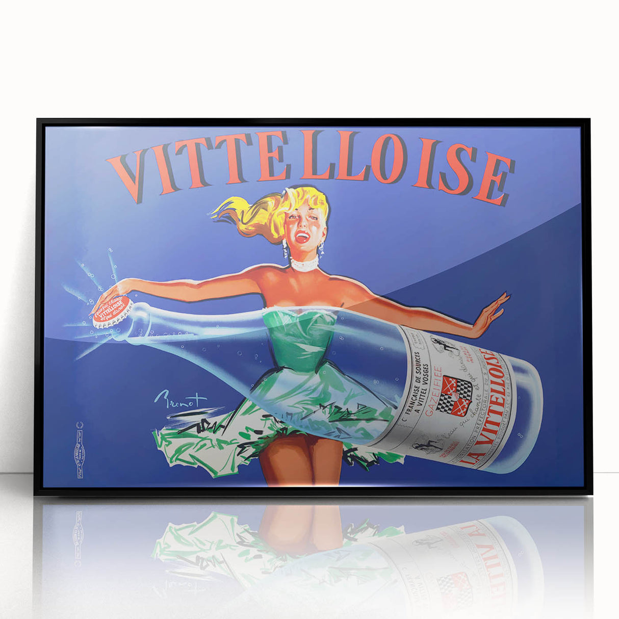 Vintage Advertising Poster - Vittelloise Water Retro Wall Art