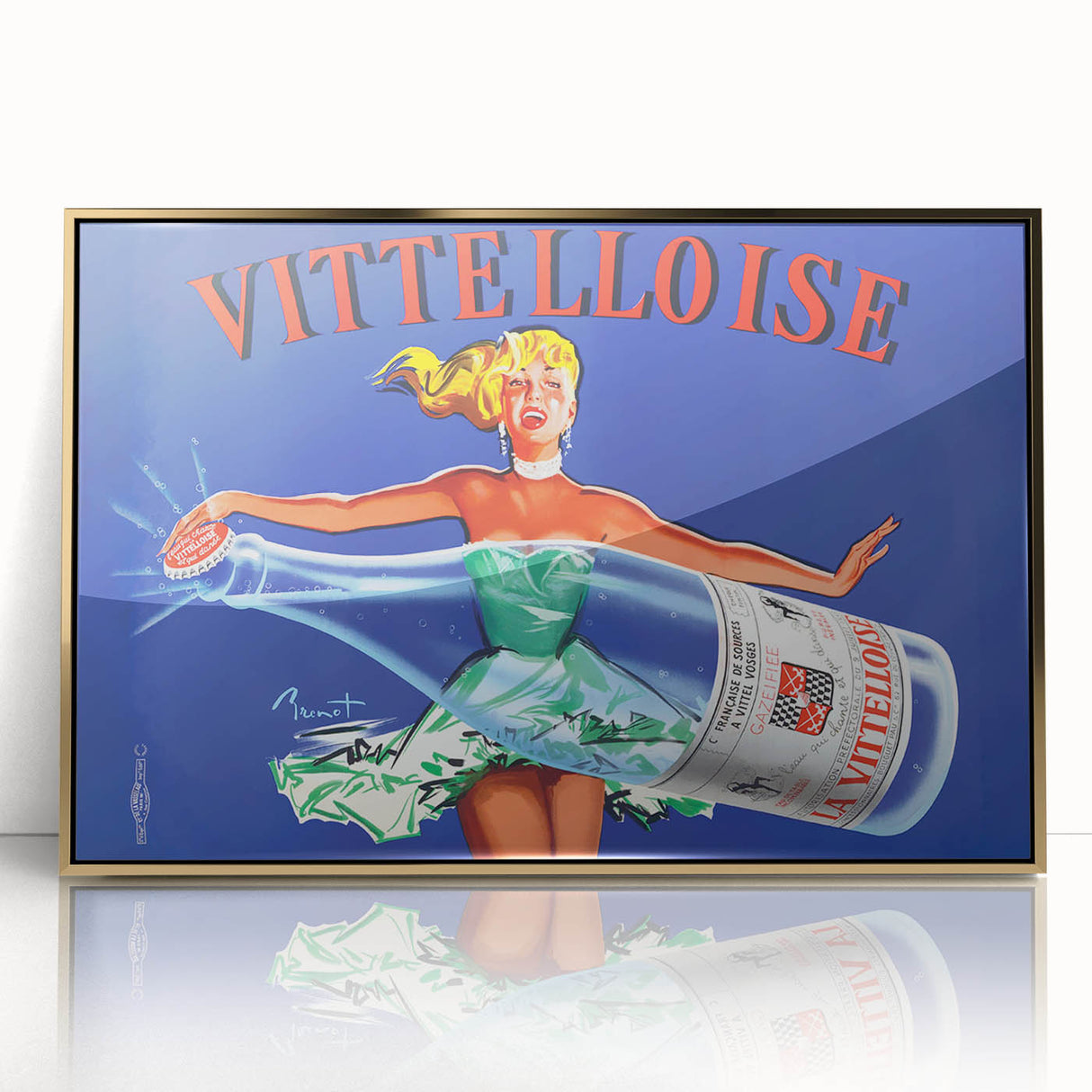 Vintage Advertising Poster - Vittelloise Water Retro Wall Art