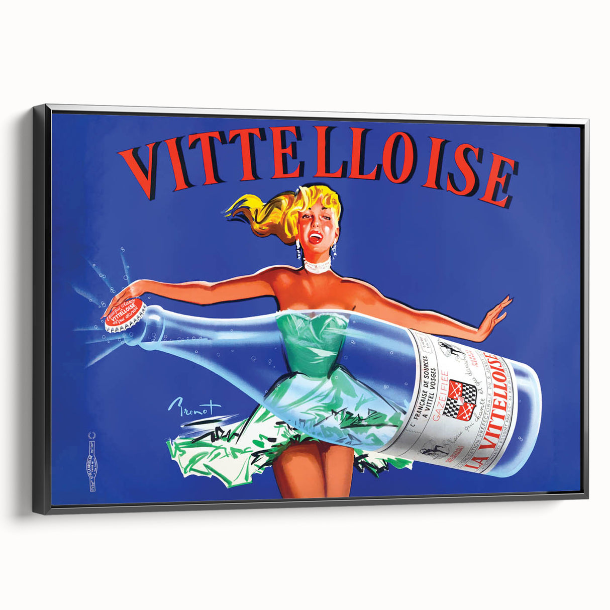 Vintage Advertising Poster - Vittelloise Water Retro Wall Art