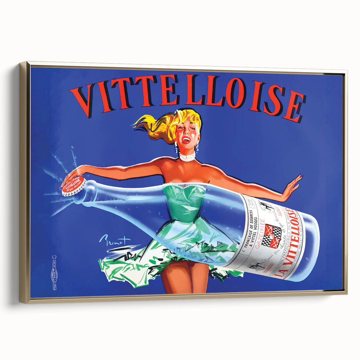 Vintage Advertising Poster - Vittelloise Water Retro Wall Art