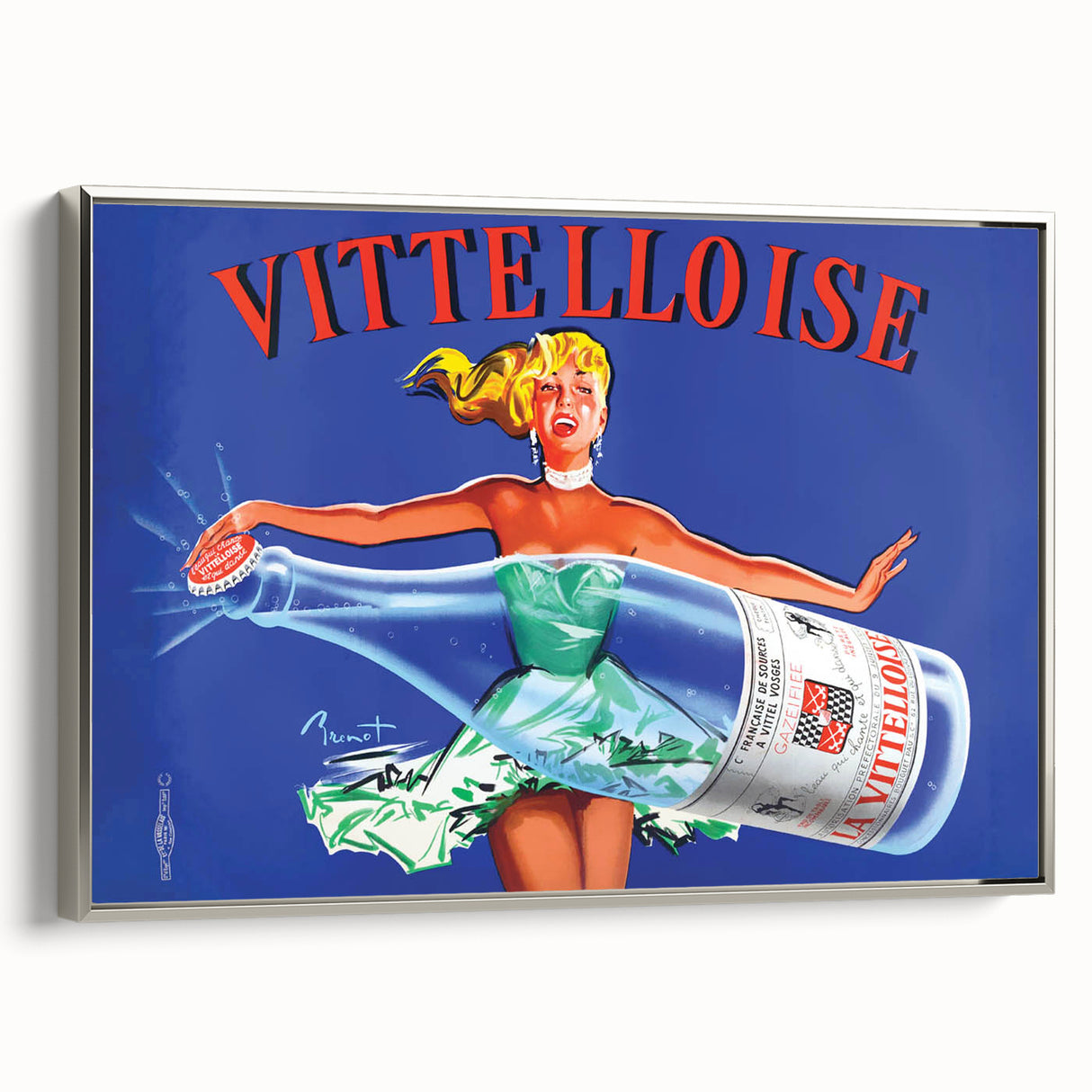 Vintage Advertising Poster - Vittelloise Water Retro Wall Art