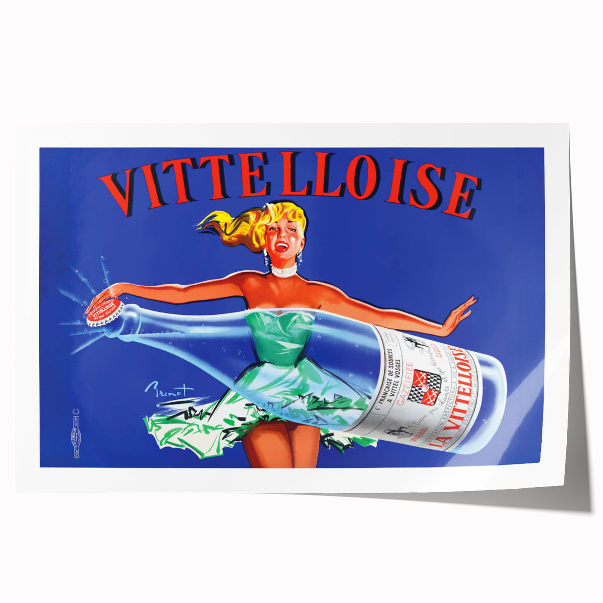 Vintage Advertising Poster - Vittelloise Water Retro Wall Art