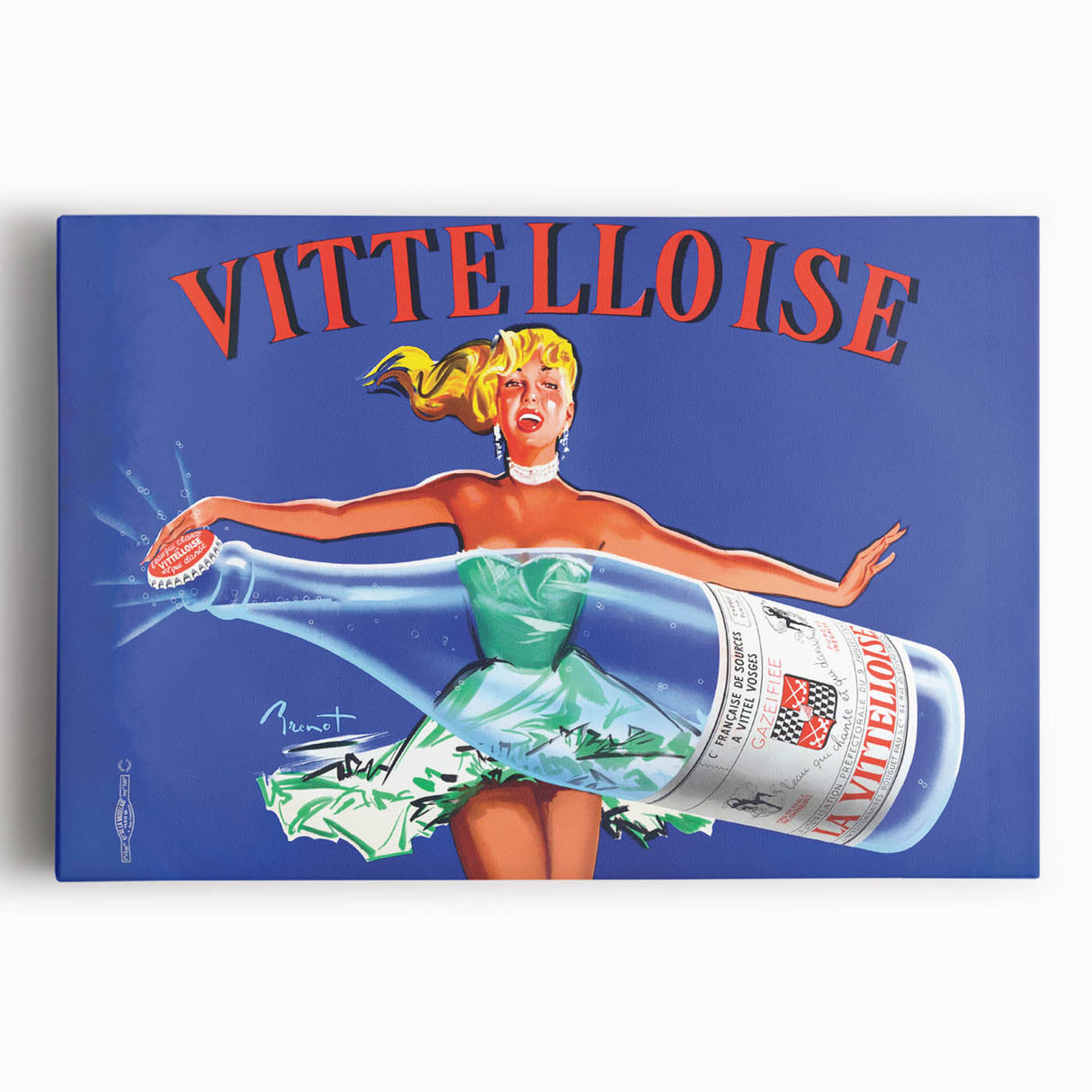 Vintage Advertising Poster - Vittelloise Water Retro Wall Art