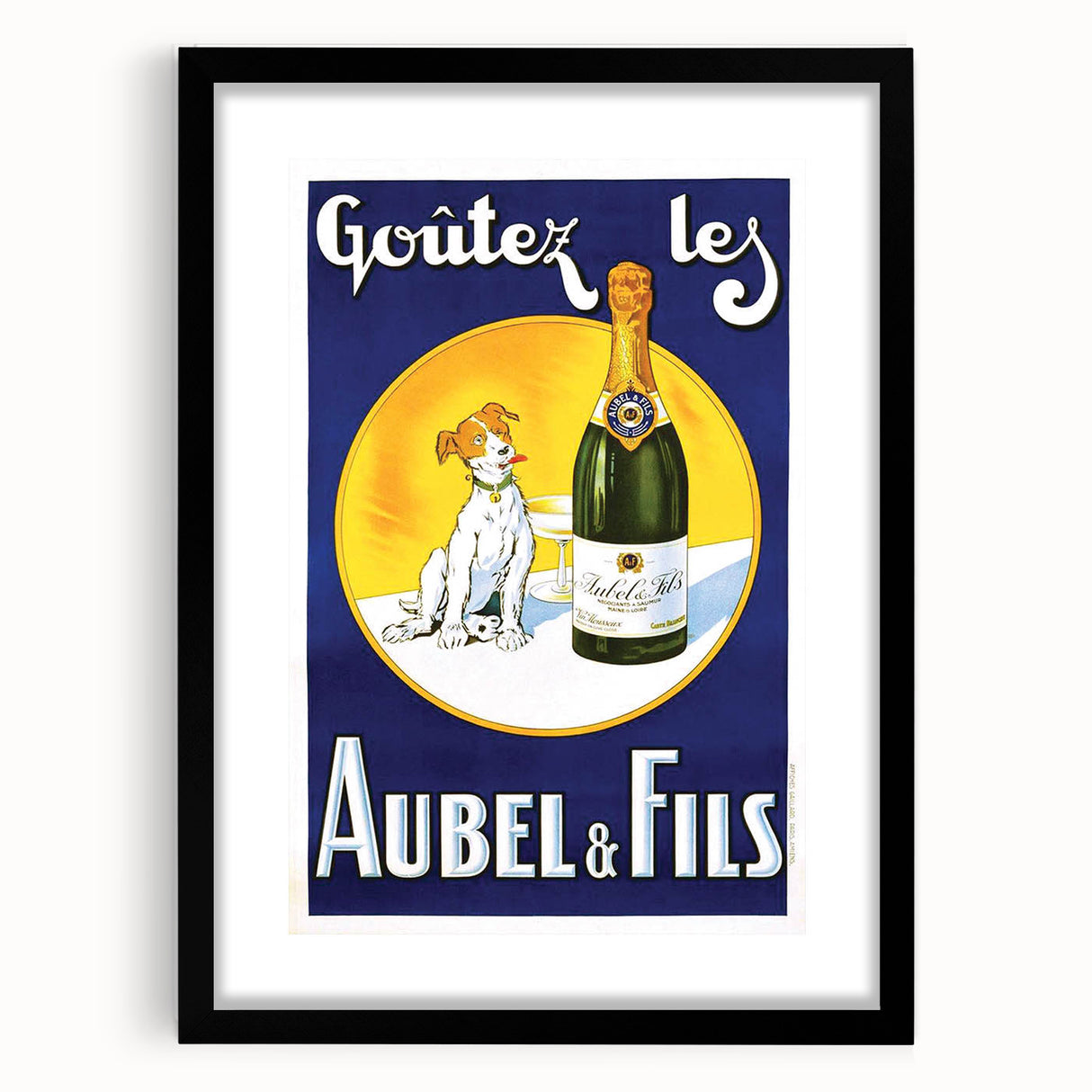 Vintage Aubel & Fils Champagne Poster - Retro French Advertising Art