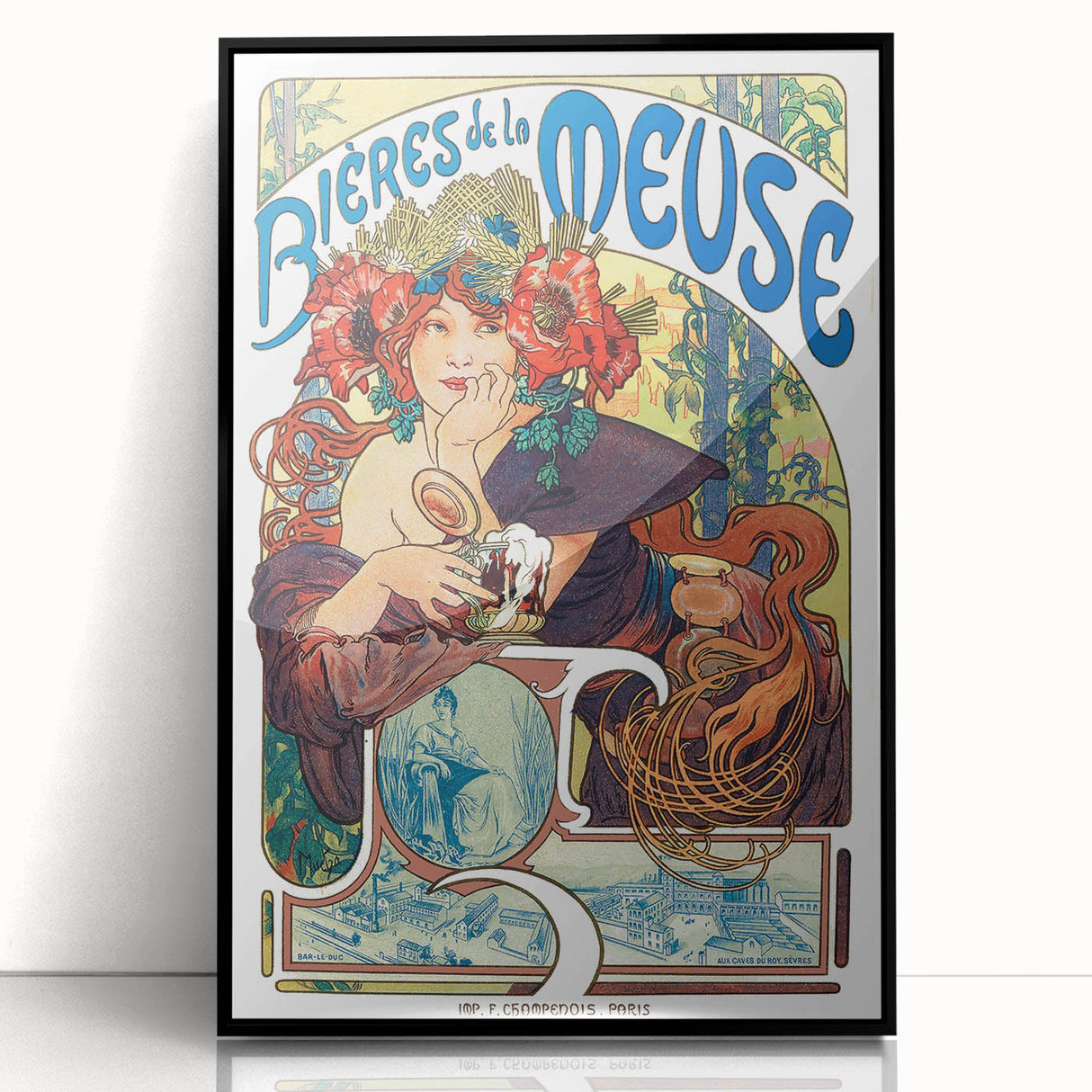 Vintage Advertising Poster: Bières de la Meuse Retro Wall Art