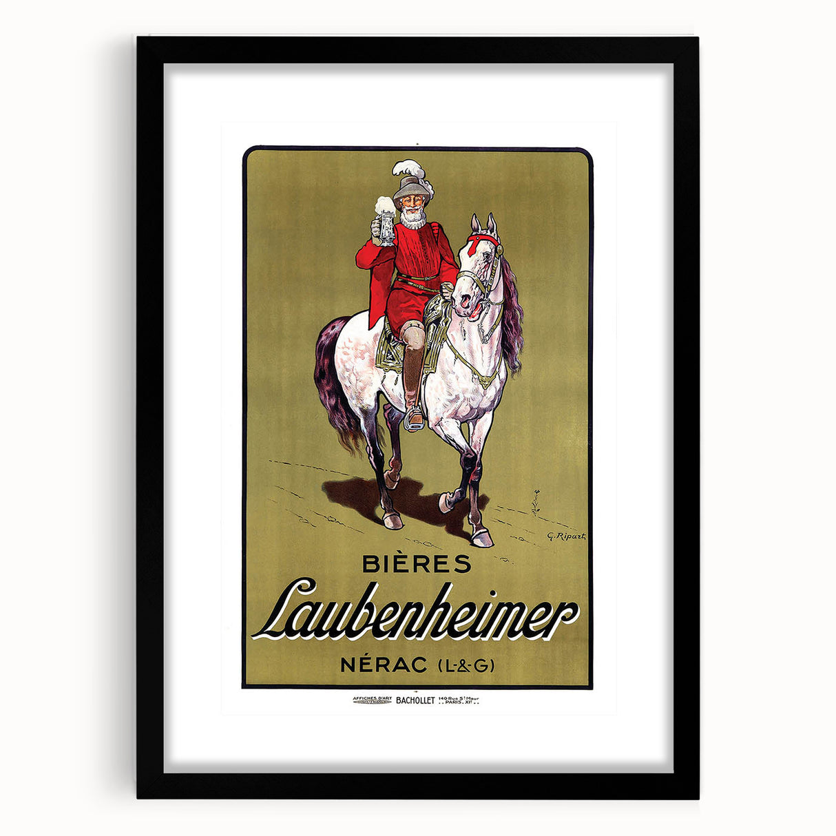 Vintage Advertising Poster: Bières Laubenheimer Retro Wall Art