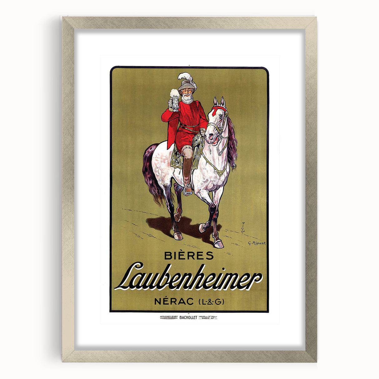 Vintage Advertising Poster: Bières Laubenheimer Retro Wall Art