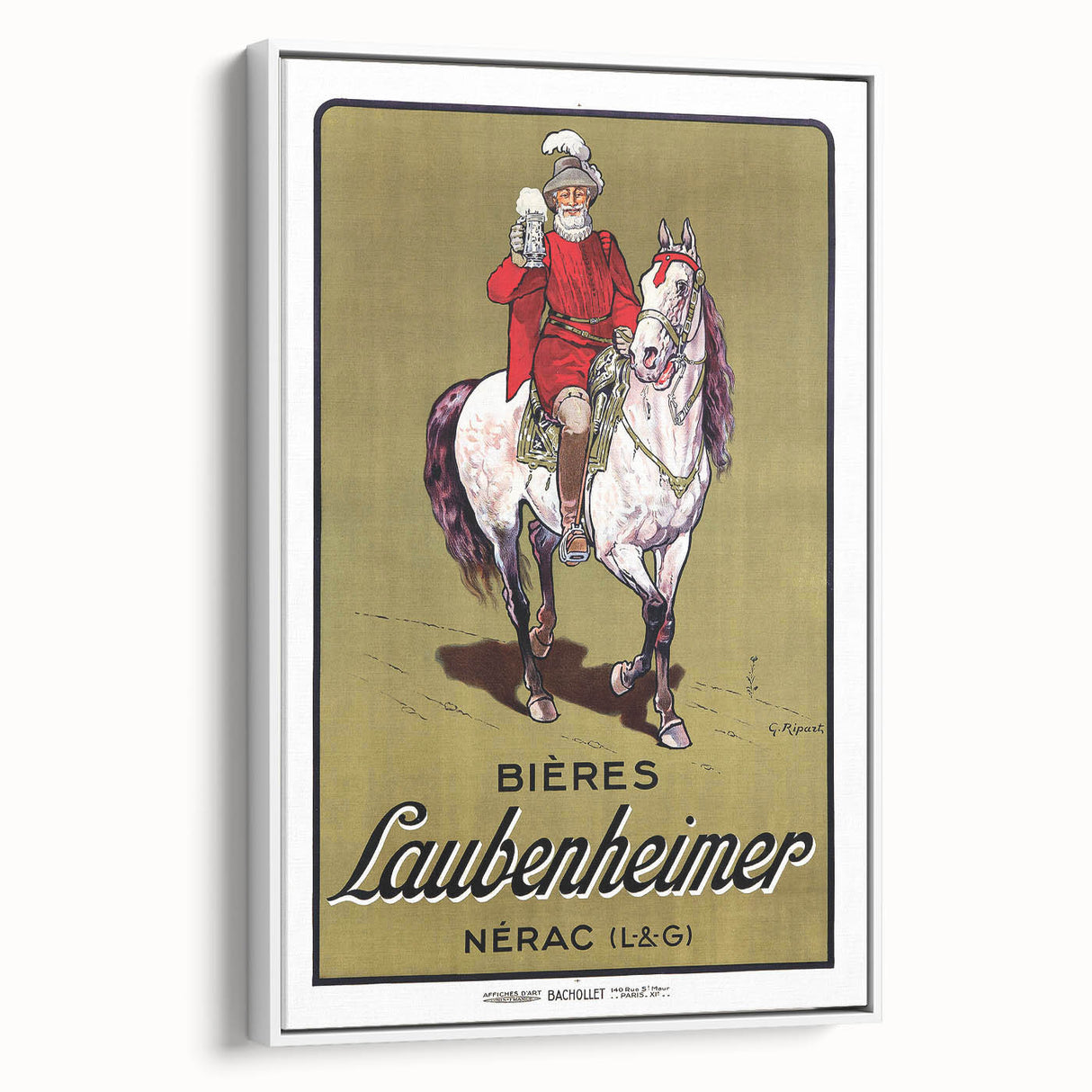 Vintage Advertising Poster: Bières Laubenheimer Retro Wall Art