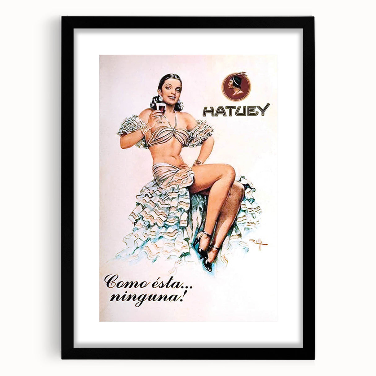 Vintage Hatuey Advertising Poster - Retro Cuban Wall Art