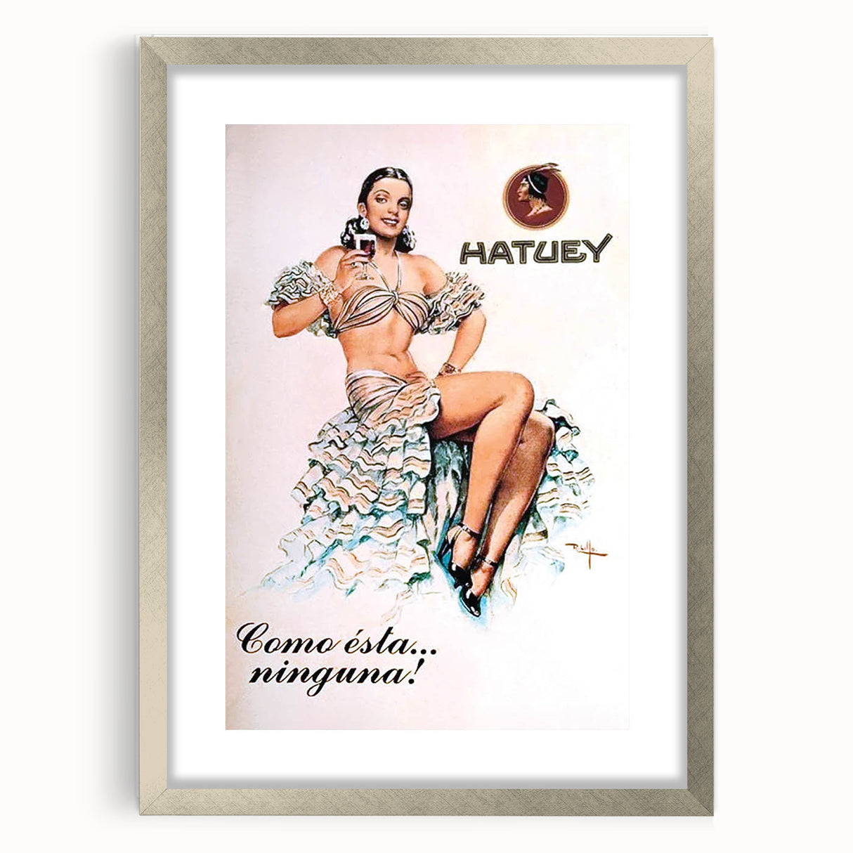 Vintage Hatuey Advertising Poster - Retro Cuban Wall Art
