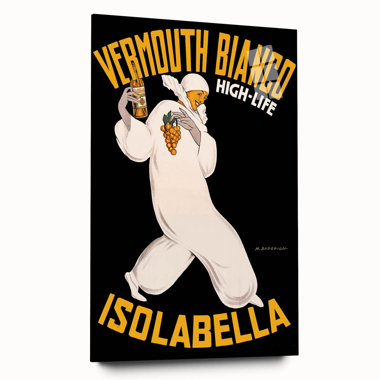 Vintage Vermouth Bianco Advertising Poster - Retro Italian Wall Art