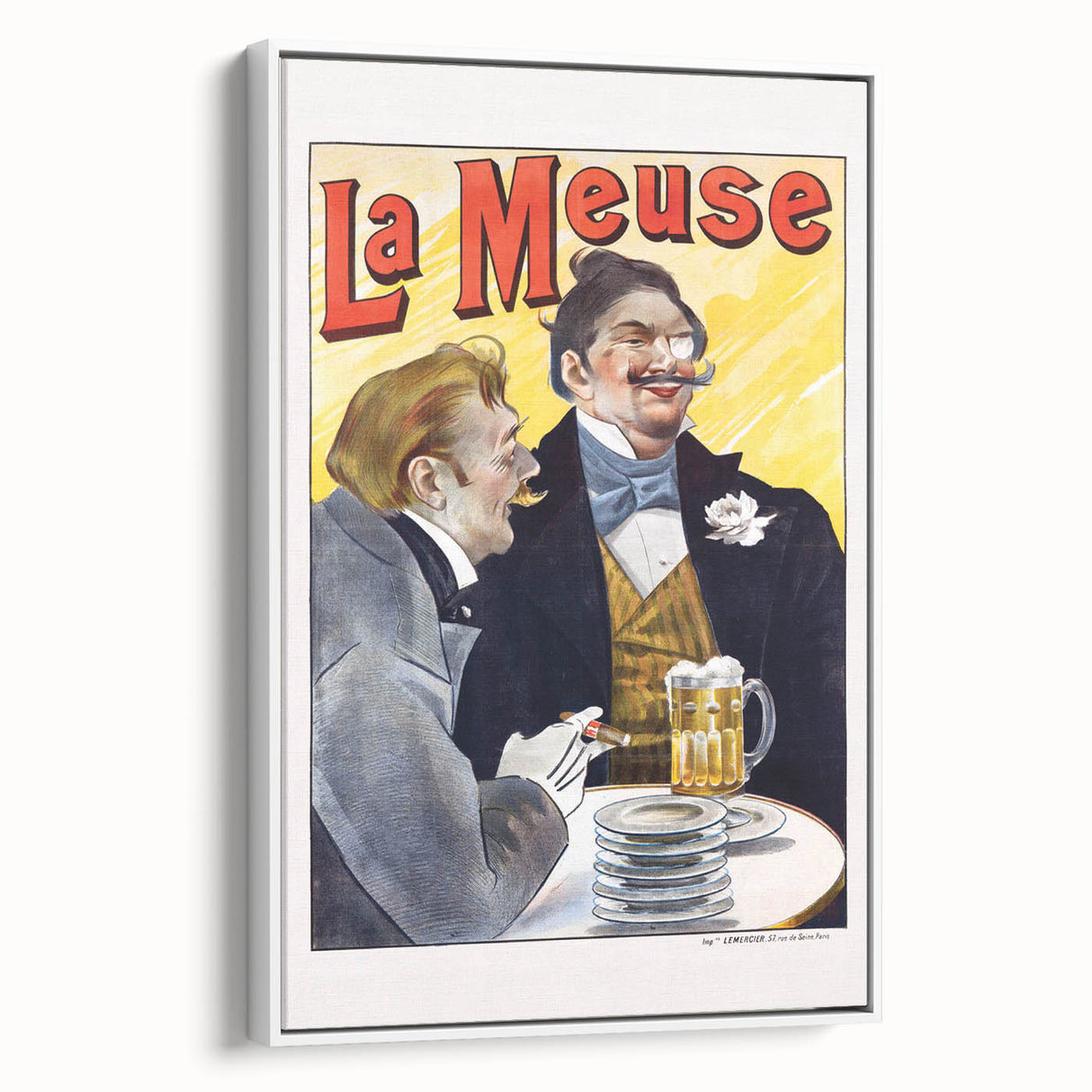 Vintage La Meuse Beer Advertising Poster - Retro French Wall Art