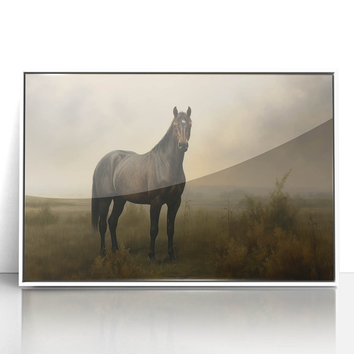 Vintage Animal Art: Majestic Black Horse – Retro Wildlife Print