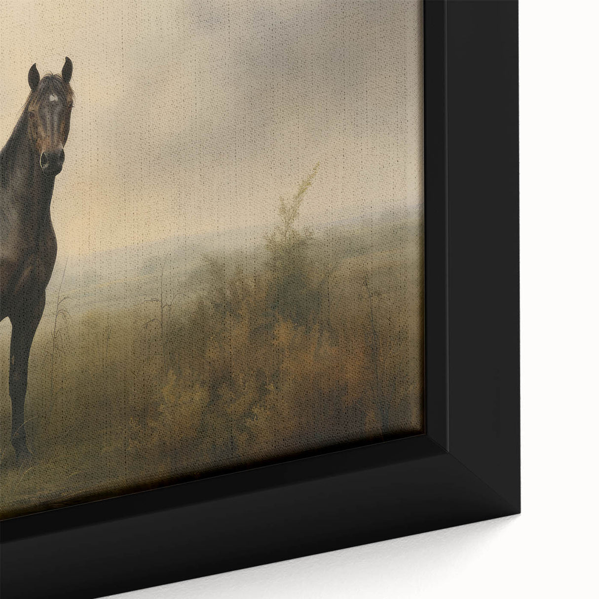 Vintage Animal Art: Majestic Black Horse – Retro Wildlife Print