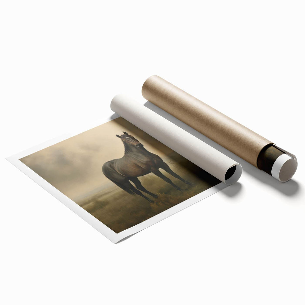 Vintage Animal Art: Majestic Black Horse – Retro Wildlife Print