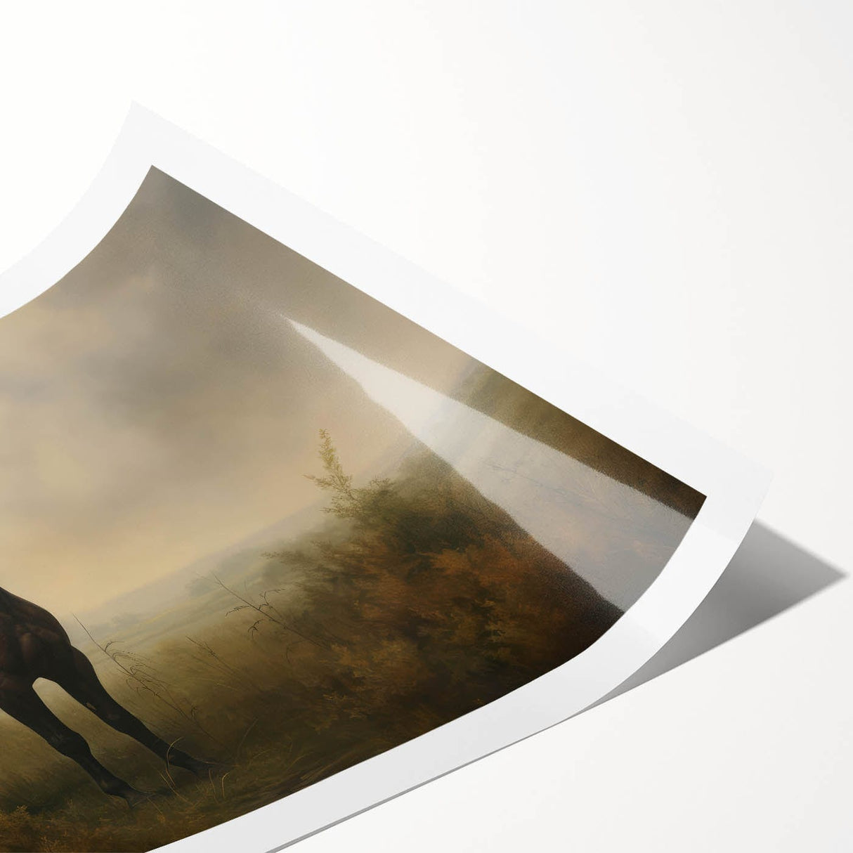 Vintage Animal Art: Majestic Black Horse – Retro Wildlife Print