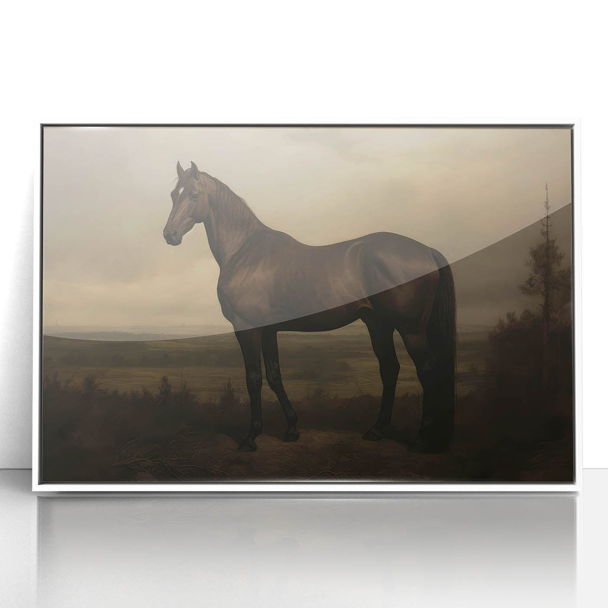 Vintage Animal Art: Majestic Black Horse – Retro Wildlife Print