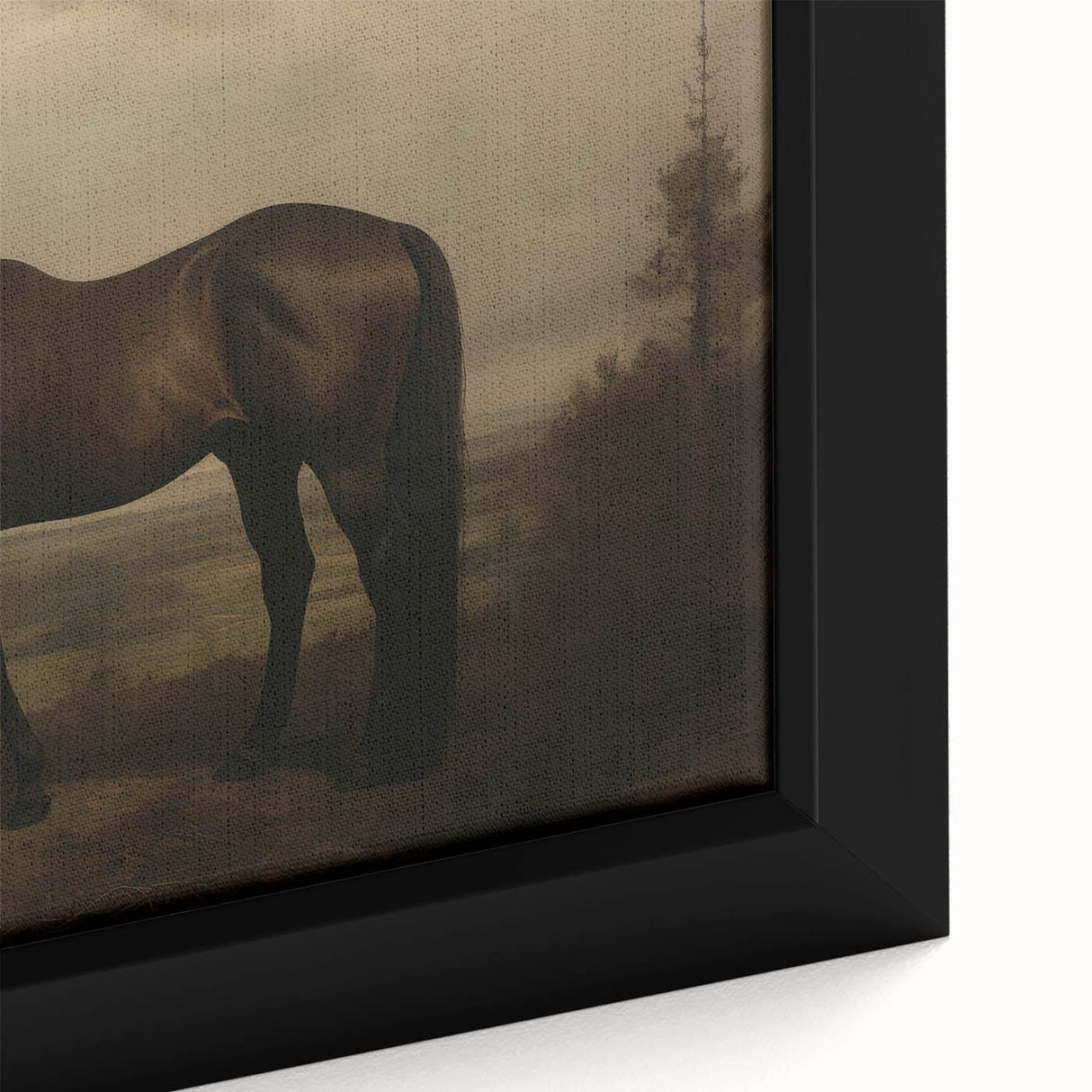 Vintage Animal Art: Majestic Black Horse – Retro Wildlife Print