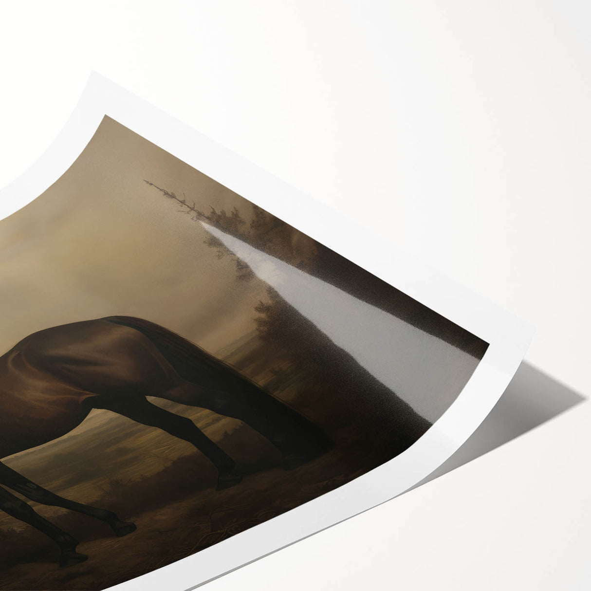 Vintage Animal Art: Majestic Black Horse – Retro Wildlife Print
