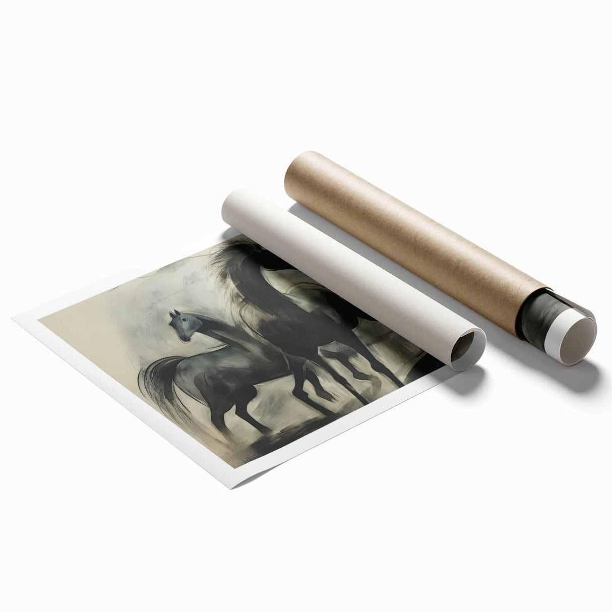 Vintage Animal Art: Abstract Horses – Retro Wildlife Illustration