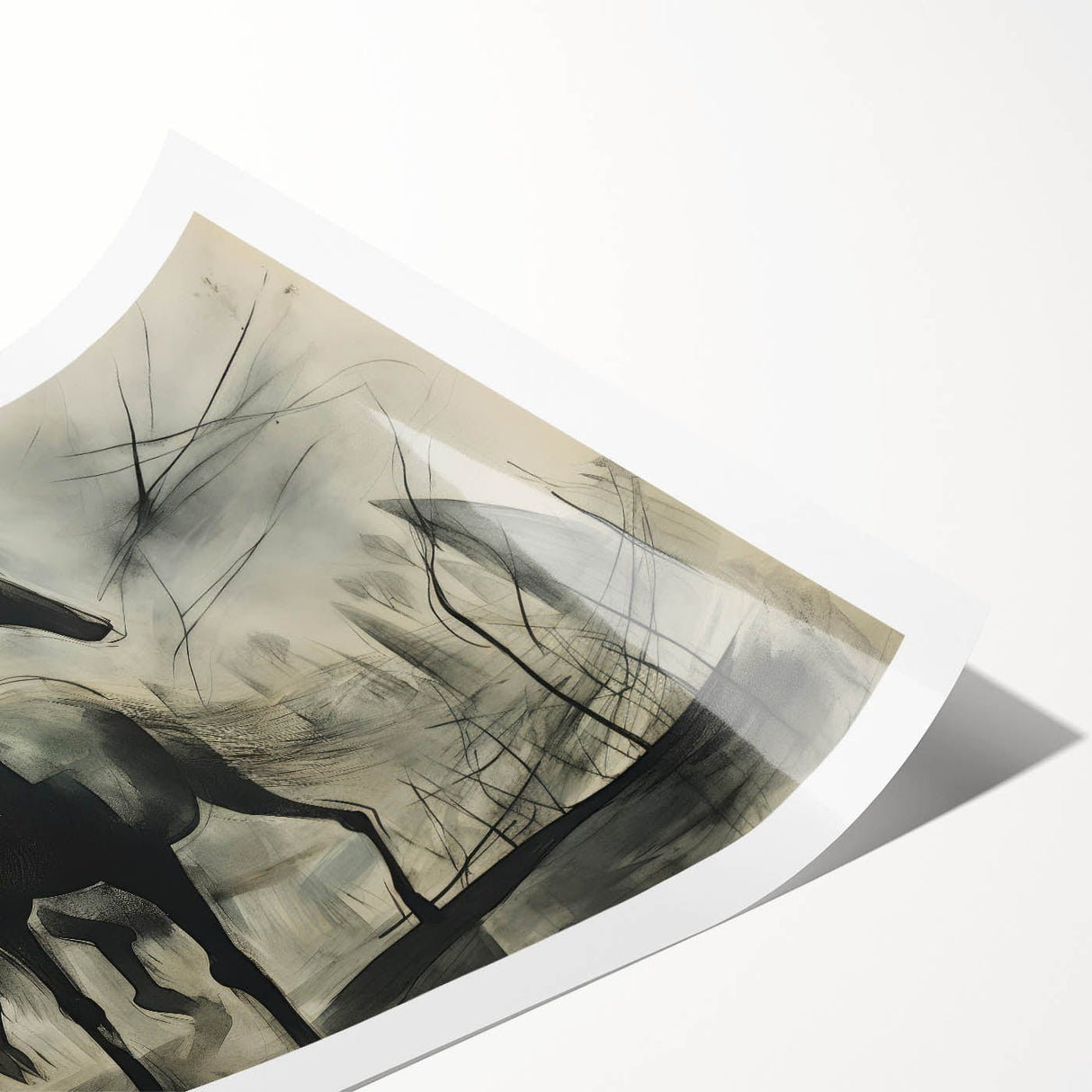 Vintage Animal Art: Abstract Horses – Retro Wildlife Illustration