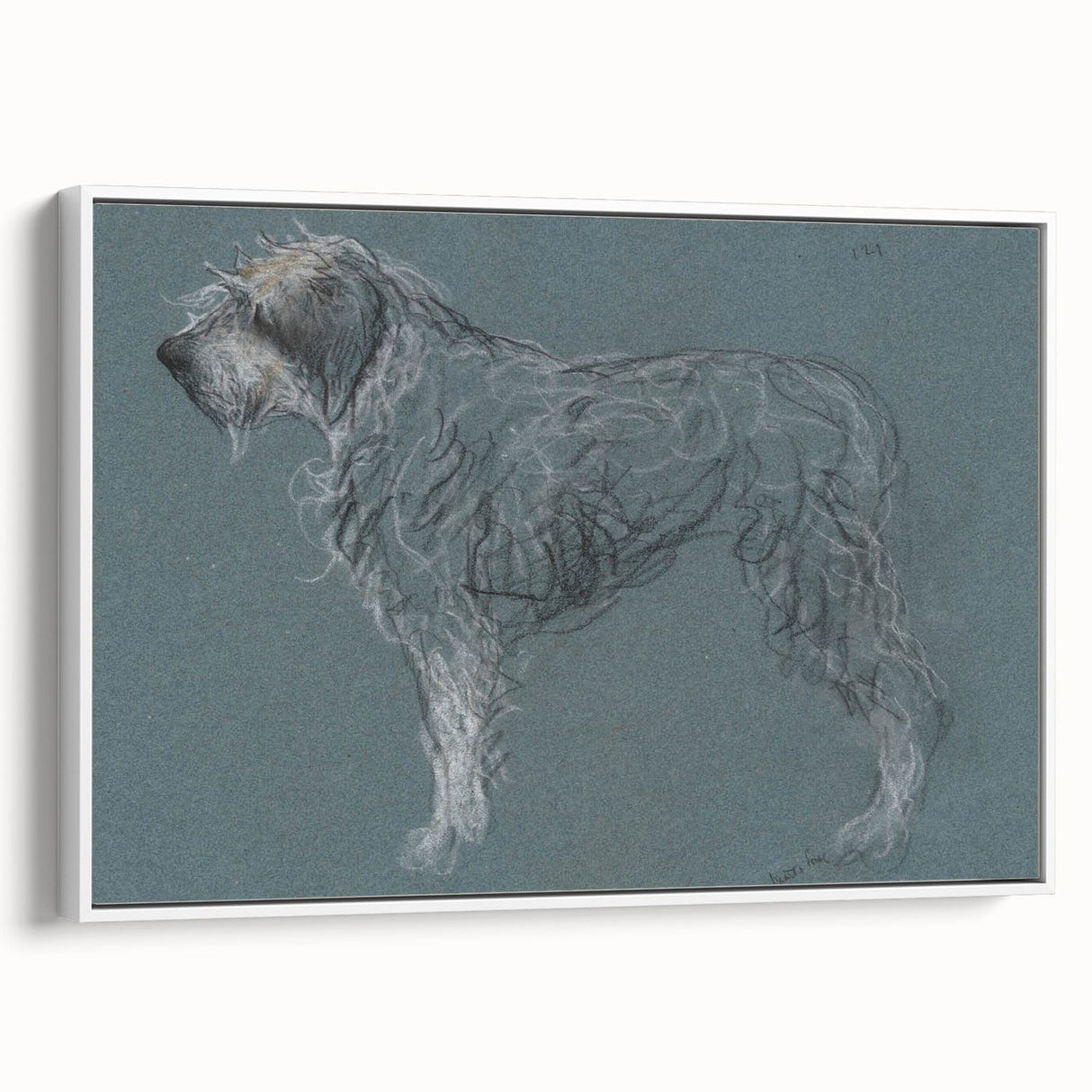 Vintage Animal Art – Sketch of a Dog in Classic Retro Illustration