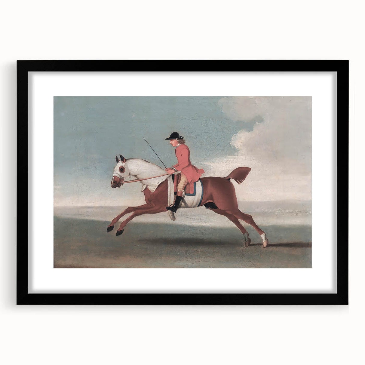Vintage Animal Art: Rider on Horse – Retro Wildlife Illustration