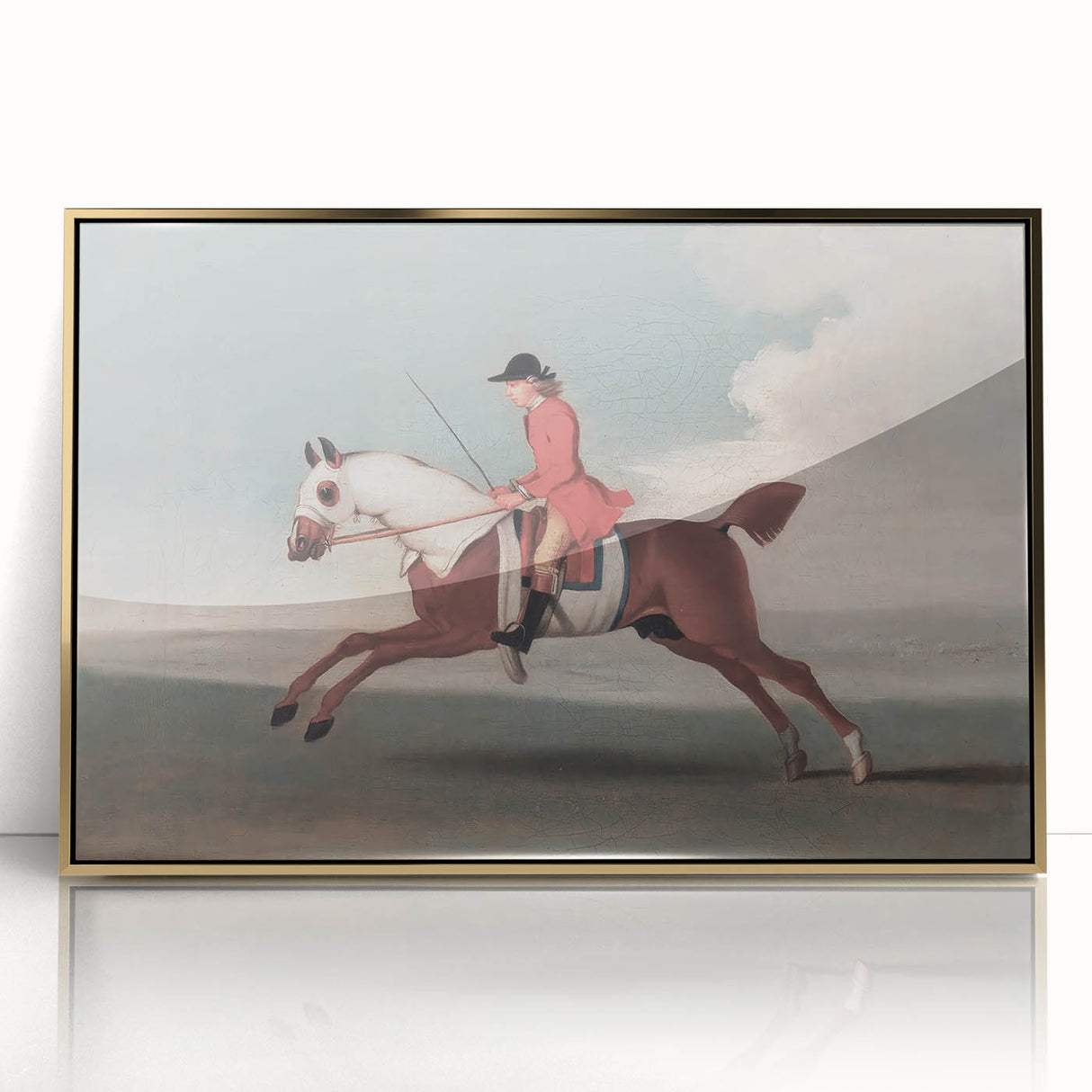 Vintage Animal Art: Rider on Horse – Retro Wildlife Illustration