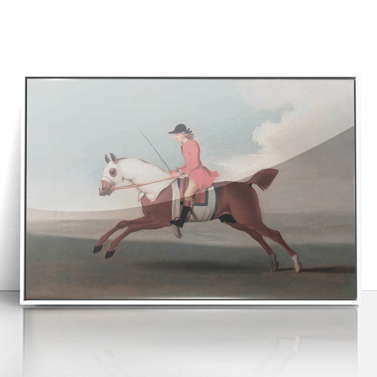 Vintage Animal Art: Rider on Horse – Retro Wildlife Illustration
