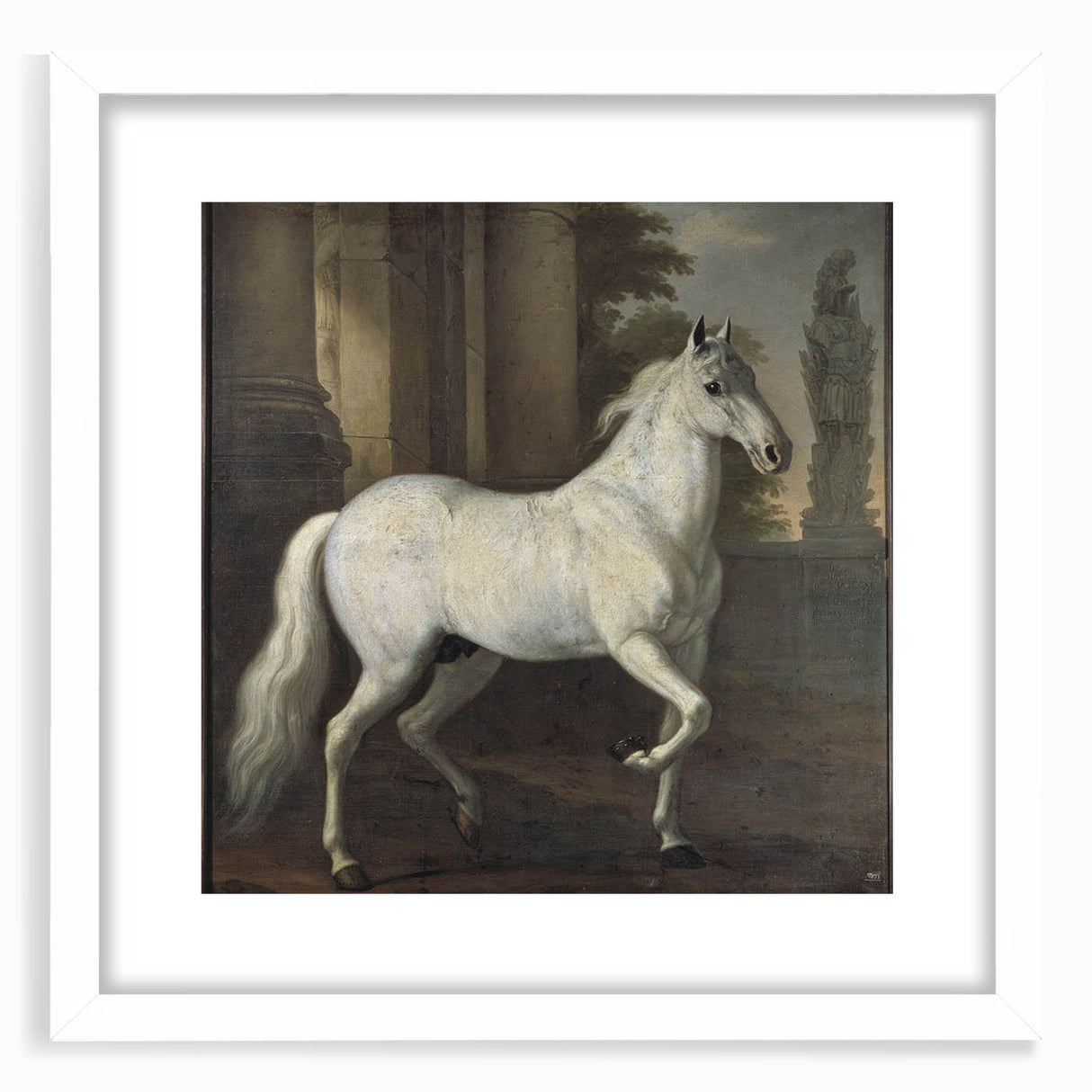 Vintage Animal Art - Classic White Horse Antique Wildlife Prints