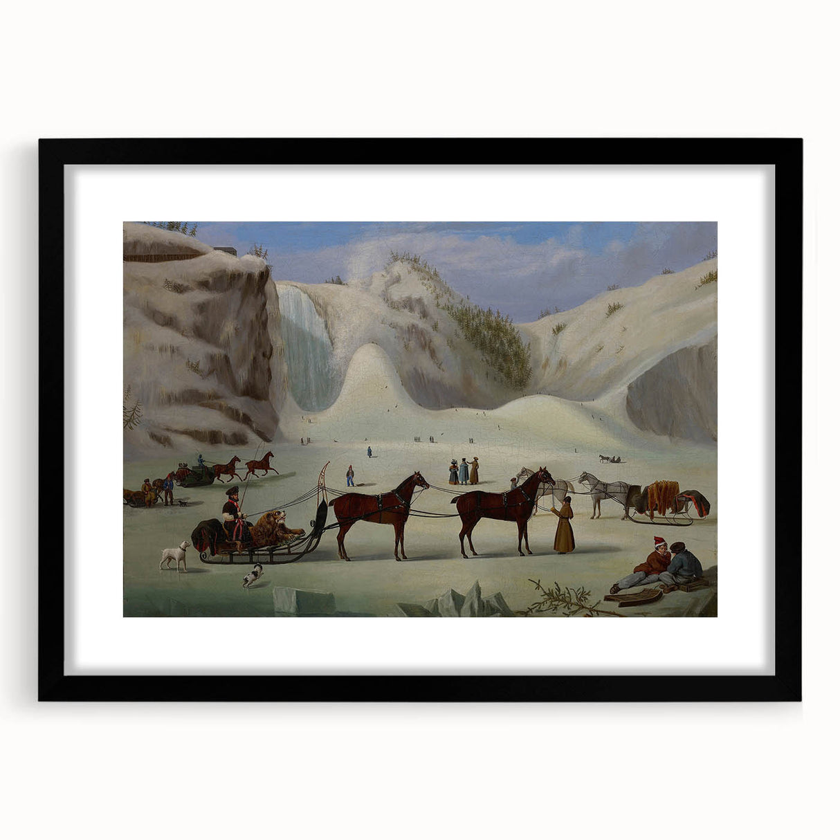 Vintage Animal Art - Horses in Winter Antique Wildlife Print
