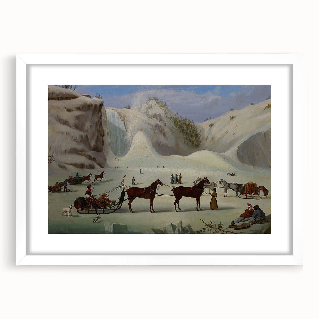 Vintage Animal Art - Horses in Winter Antique Wildlife Print