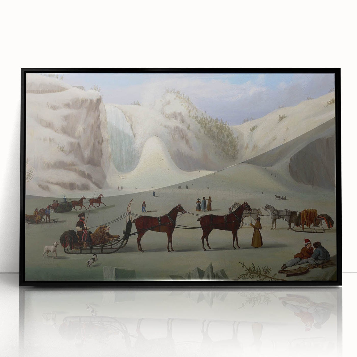 Vintage Animal Art - Horses in Winter Antique Wildlife Print